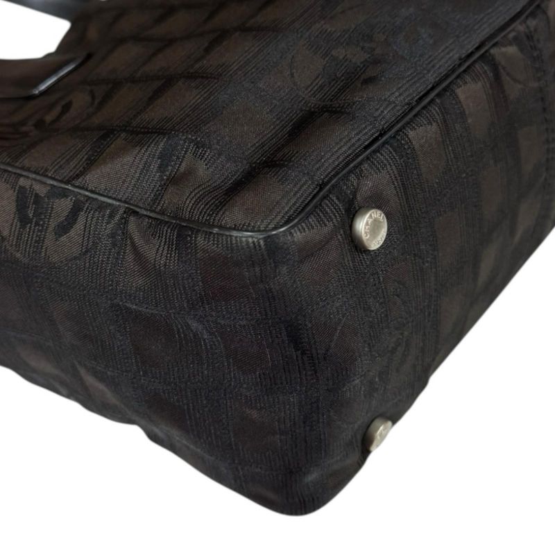 Chanel Tote PM New Travel Nylon Jacquard Brown Pm