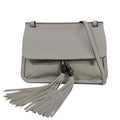 Gucci Daily Bamboo Shoulder Bag Leather Gray