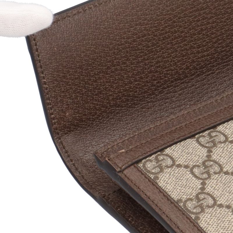 Gucci Ophidia Wallet GG Supreme Canvas Beige Ebony
