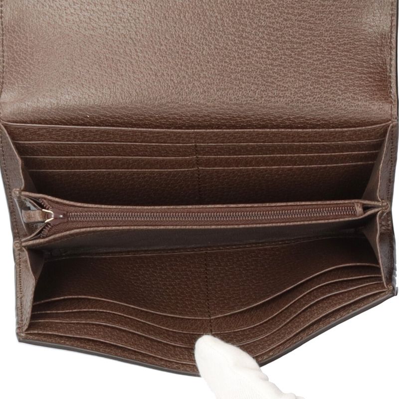Gucci Ophidia Wallet GG Supreme Canvas Beige Ebony