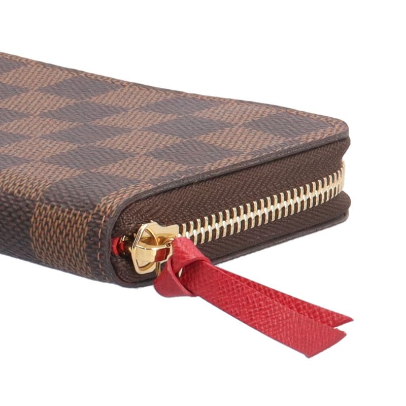 Louis Vuitton Portefeuille Clemence Damier Wallet Canvas Brown Cerise