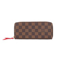Louis Vuitton Portefeuille Clemence Damier Wallet Canvas Brown Cerise