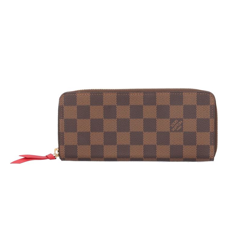 Louis Vuitton Portefeuille Clemence Damier Wallet Canvas Brown Cerise