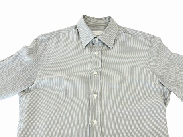 Prada Silk Striped Shirt 40 Light Blue