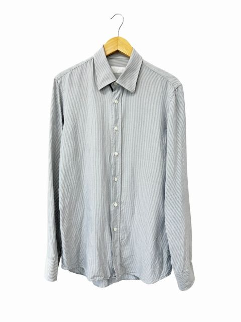 Prada Silk Striped Shirt 40 Light Blue