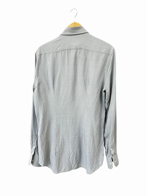 Prada Silk Striped Shirt 40 Light Blue