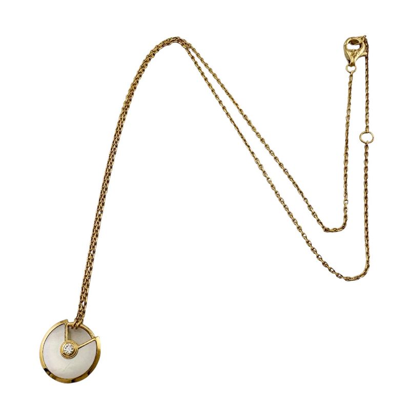 Cartier Amulet Necklace 18K Yellow Gold Mother of Pearl