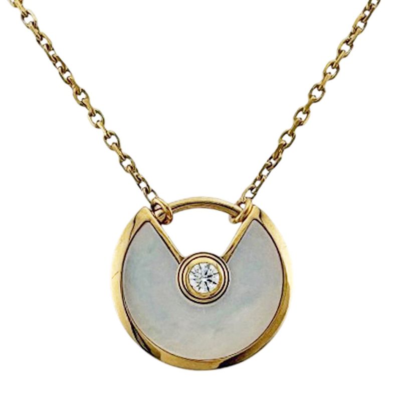 Cartier Amulet Necklace 18K Yellow Gold Mother of Pearl