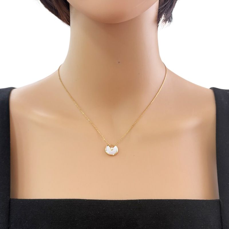 Cartier Amulet Necklace 18K Yellow Gold Mother of Pearl