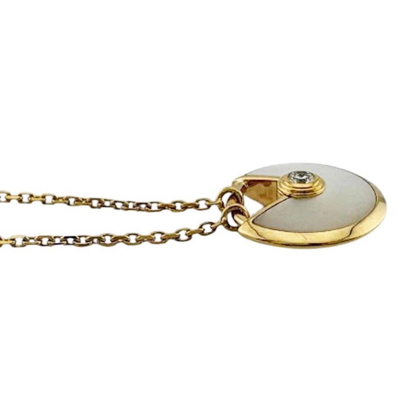 Cartier Amulet Necklace 18K Yellow Gold Mother of Pearl
