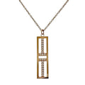 Tiffany & Co T-open Vertical Necklace 18K Pink Gold Diamond