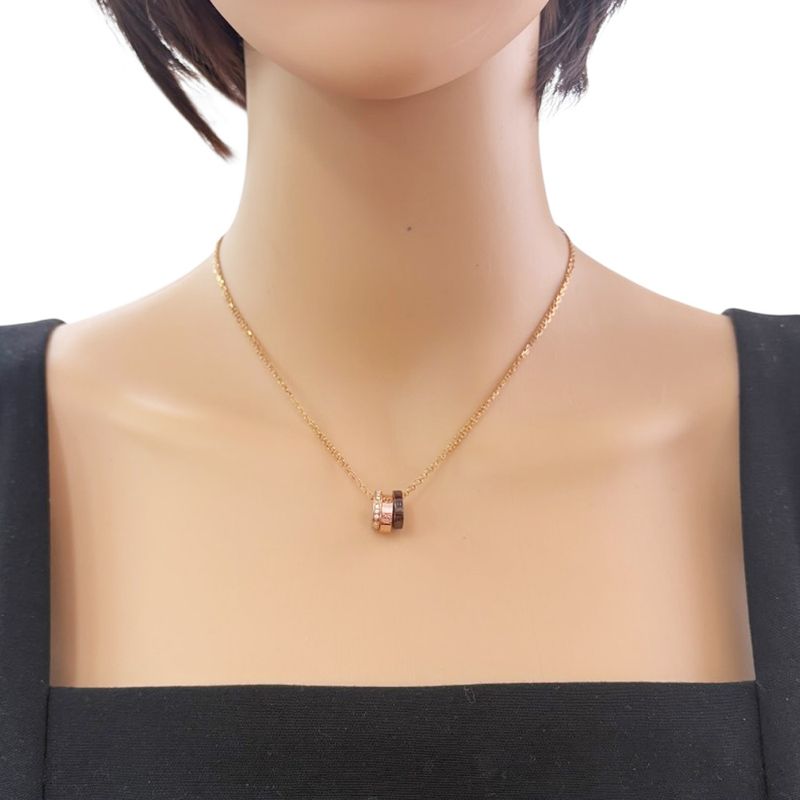 Cartier Love Sleeve Hoop Necklace 18K Pink Gold Diamond