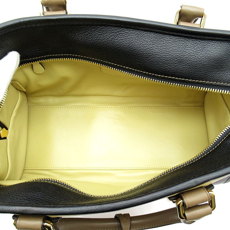 Loewe Amazona 28 Leather Handbag Beige Brown Black