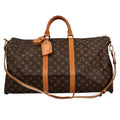 Louis Vuitton Keepall Bandouliere 55 Monogram Boston Bag Brown
