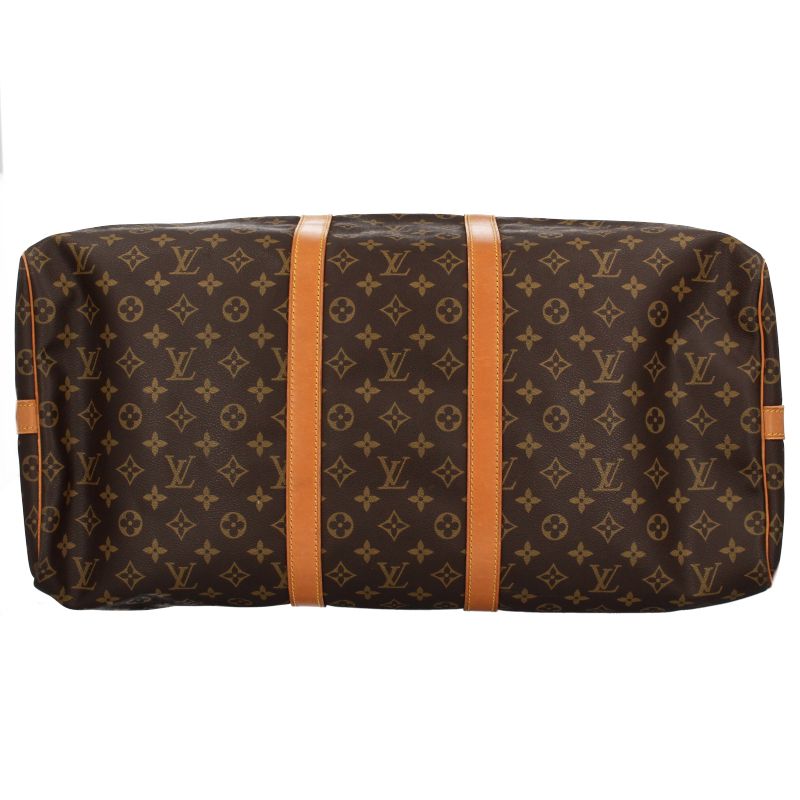 Louis Vuitton Keepall Bandouliere 55 Monogram Boston Bag Brown