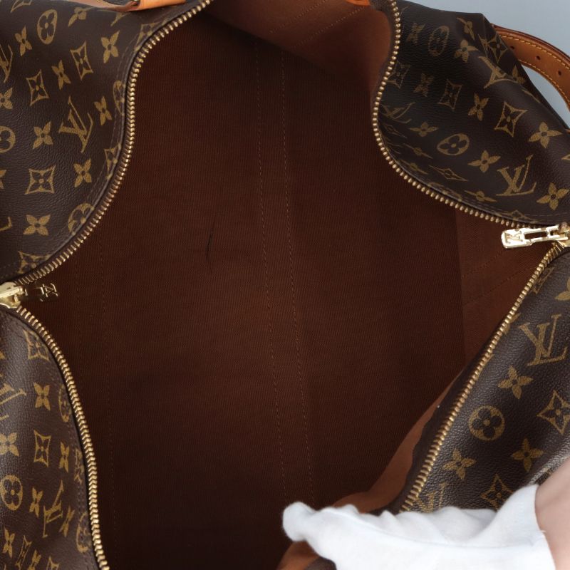 Louis Vuitton Keepall Bandouliere 55 Monogram Boston Bag Brown