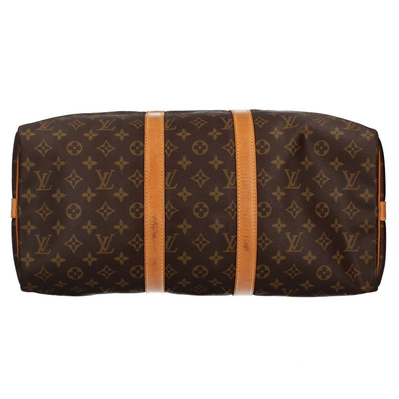 Louis Vuitton Keepall Bandouliere 45 Monogram Boston Bag Brown