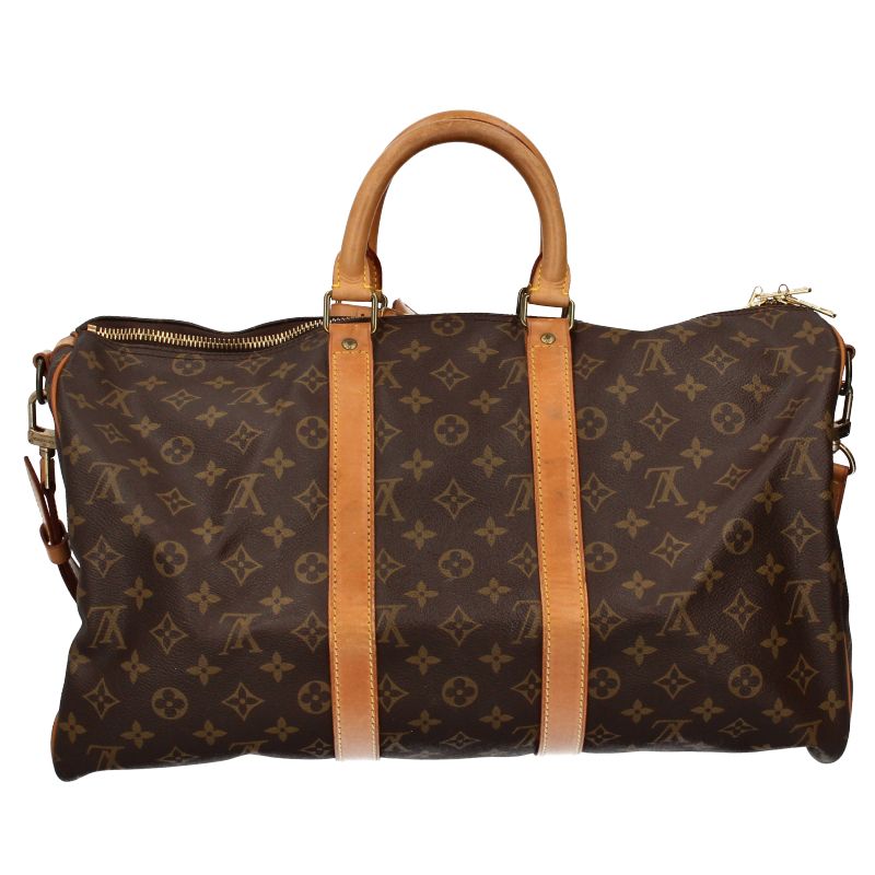 Louis Vuitton Keepall Bandouliere 45 Monogram Boston Bag Brown