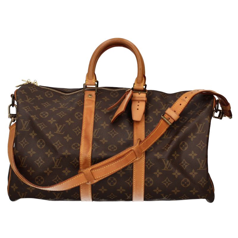 Louis Vuitton Keepall Bandouliere 45 Monogram Boston Bag Brown