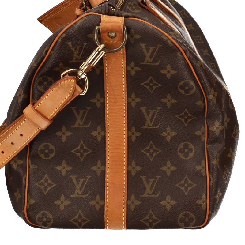 Louis Vuitton Keepall Bandouliere 45 Monogram Boston Bag Brown