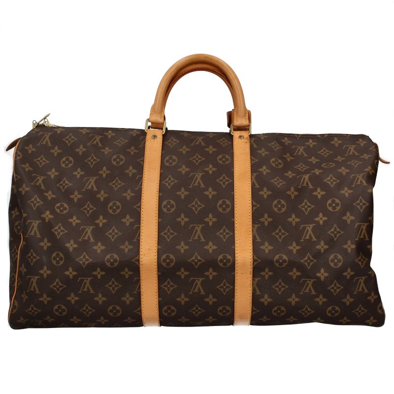 Louis Vuitton Keepall 55 Monogram Boston Bag Brown