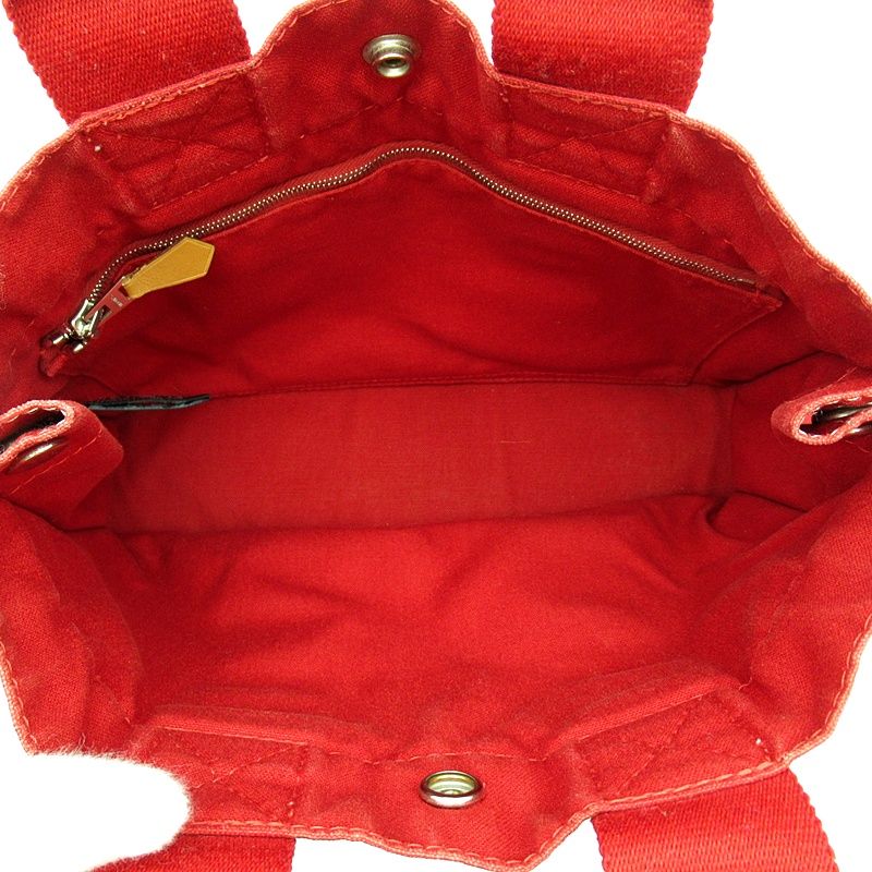 Hermes Deauville PM Canvas Tote Red