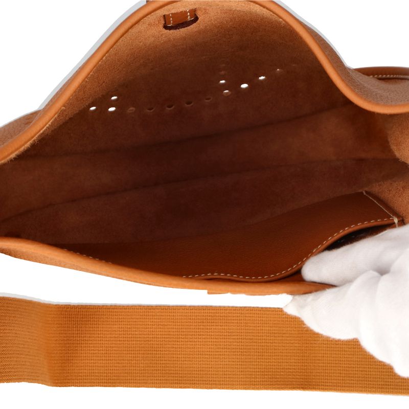 Hermes Evelyne 1 PM Taurillon Clemence Shoulder Bag Gold