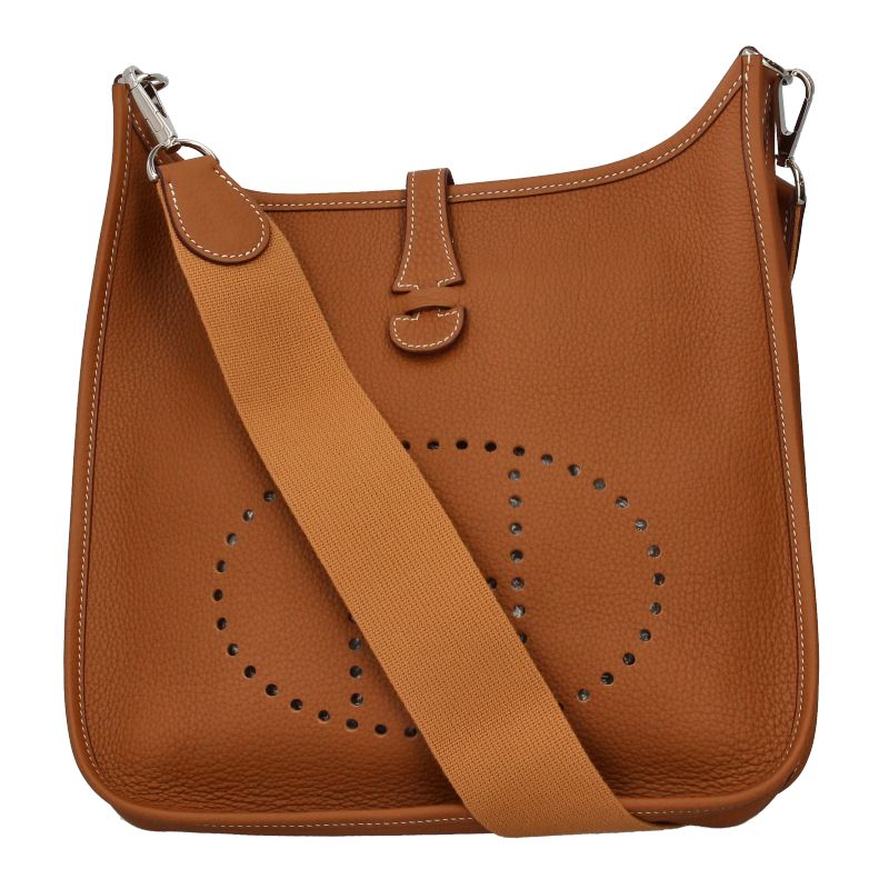 Hermes Evelyne 1 PM Taurillon Clemence Shoulder Bag Gold