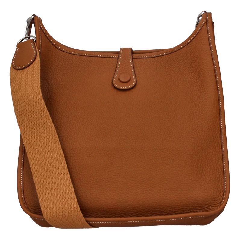 Hermes Evelyne 1 PM Taurillon Clemence Shoulder Bag Gold
