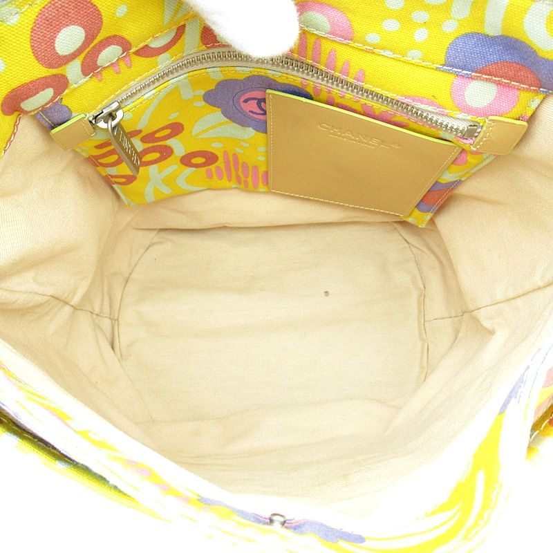 Chanel High Summer Shoulder Bag Canvas Yellow