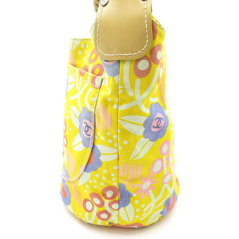 Chanel High Summer Shoulder Bag Canvas Yellow