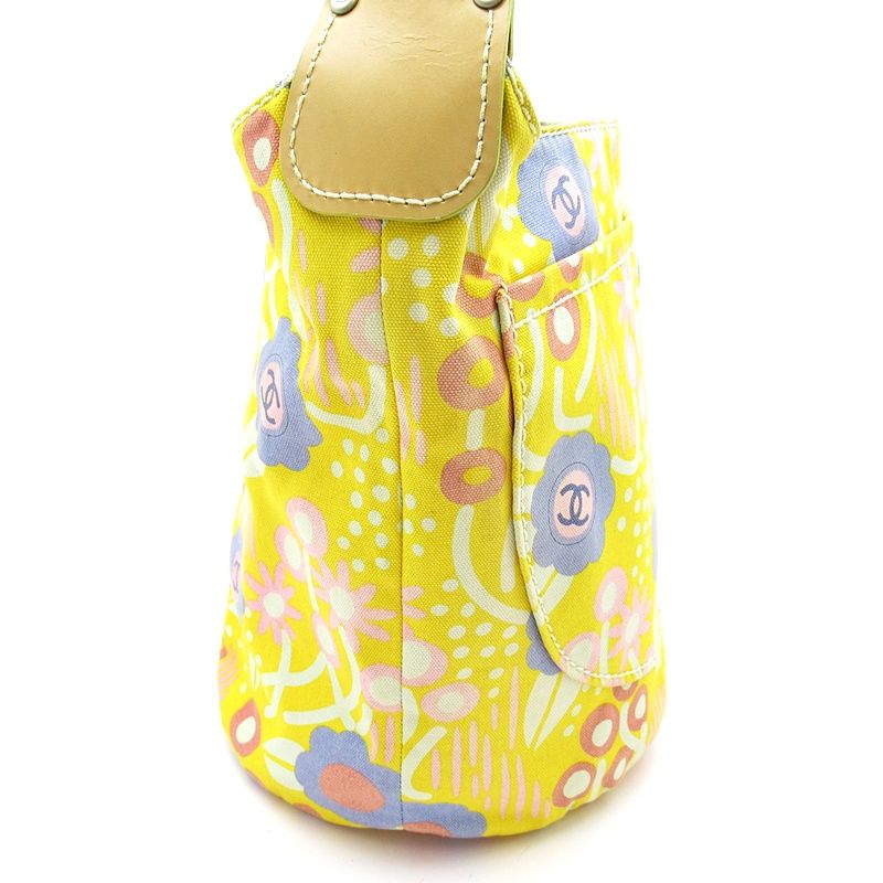 Chanel High Summer Shoulder Bag Canvas Yellow