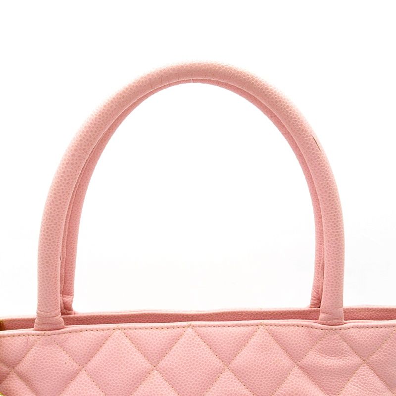 Chanel Medallion Tote Caviar Leather Pink