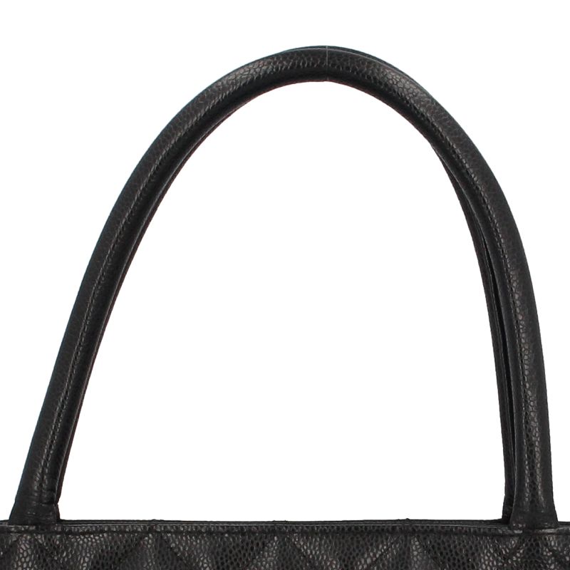 Chanel Medallion Tote Caviar Leather Handbag Black
