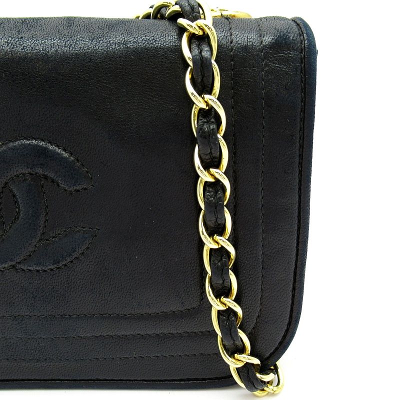 Chanel Mini Chain Shoulder Bag Lambskin Black