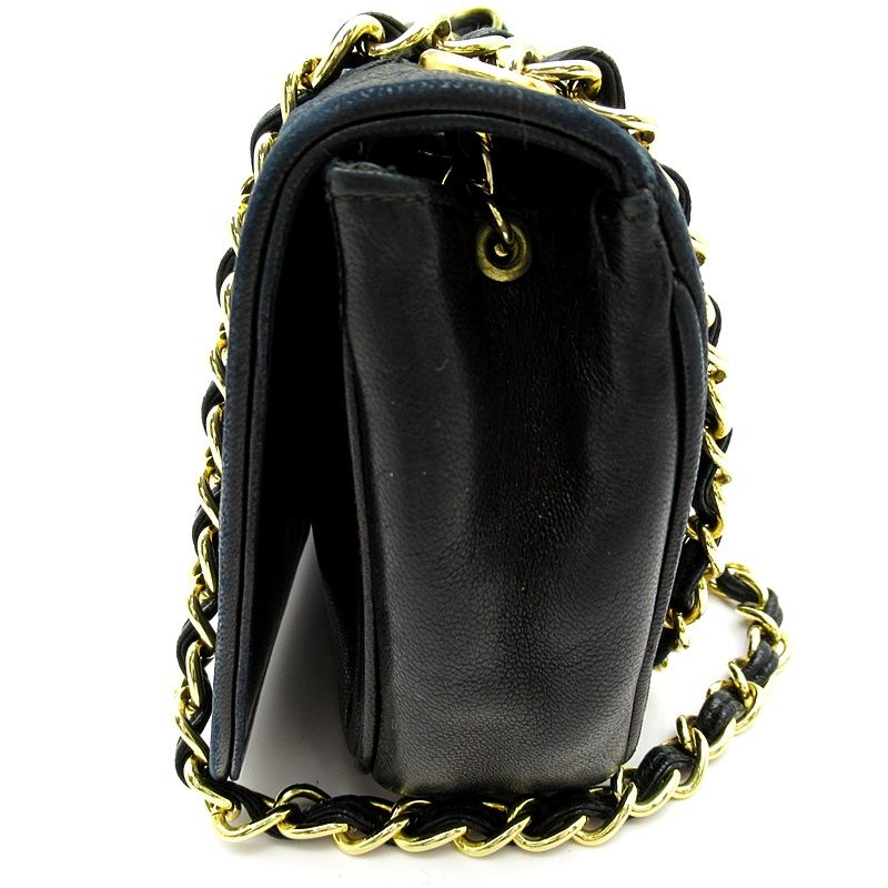 Chanel Mini Chain Shoulder Bag Lambskin Black