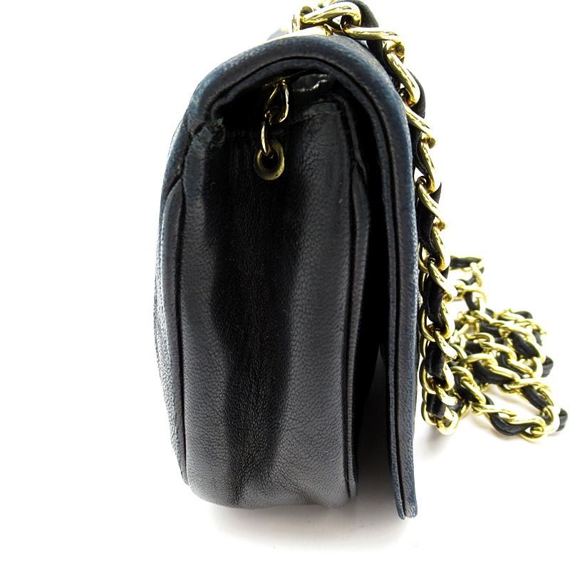 Chanel Mini Chain Shoulder Bag Lambskin Black