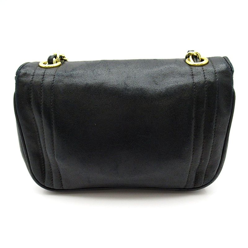 Chanel Mini Chain Shoulder Bag Lambskin Black