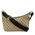 Gucci Shoulder Bag GG Canvas Leather Brown