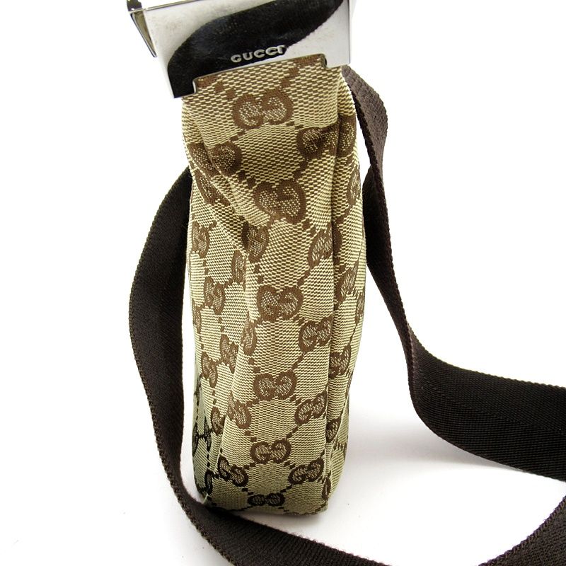 Gucci Shoulder Bag GG Canvas Leather Brown