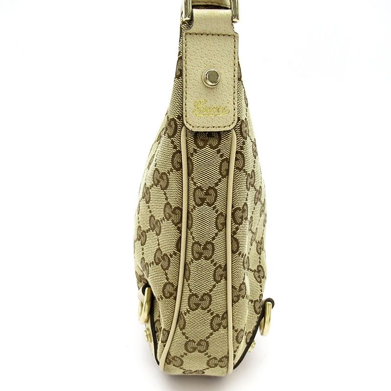 Gucci Abbey Shoulder Bag GG Canvas Beige White