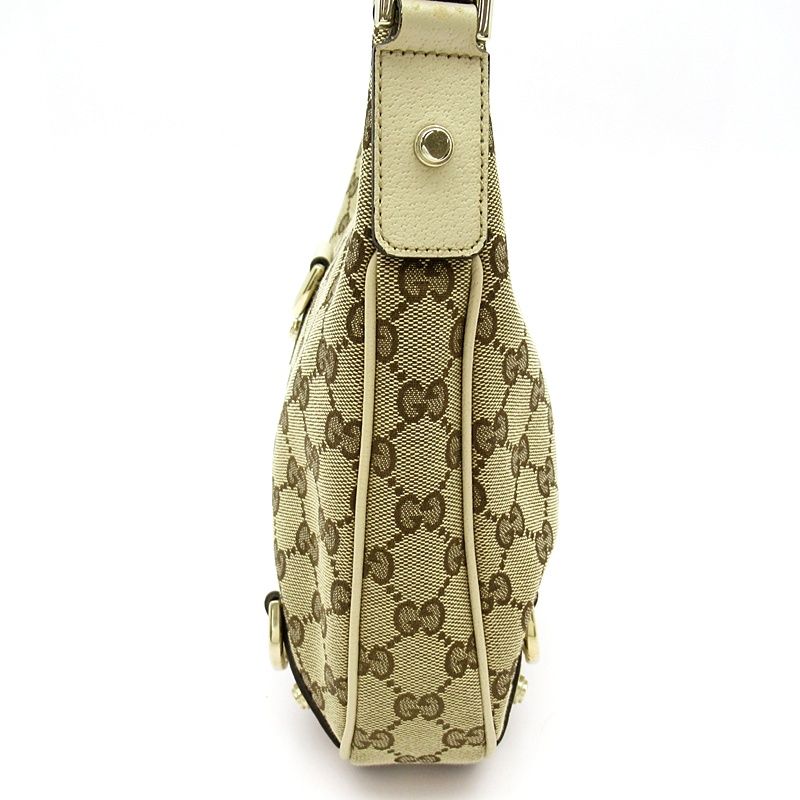 Gucci Abbey Shoulder Bag GG Canvas Beige White