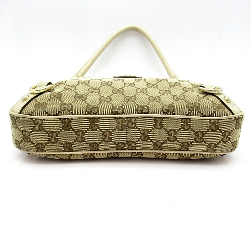 Gucci Abbey Shoulder Bag GG Canvas Beige White