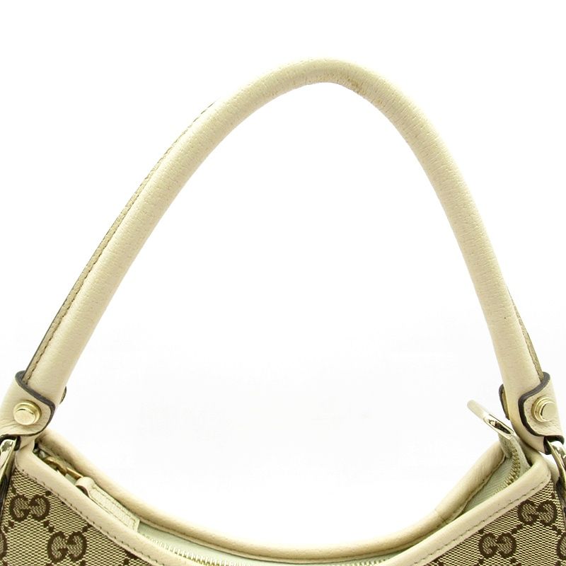 Gucci Abbey Shoulder Bag GG Canvas Beige White