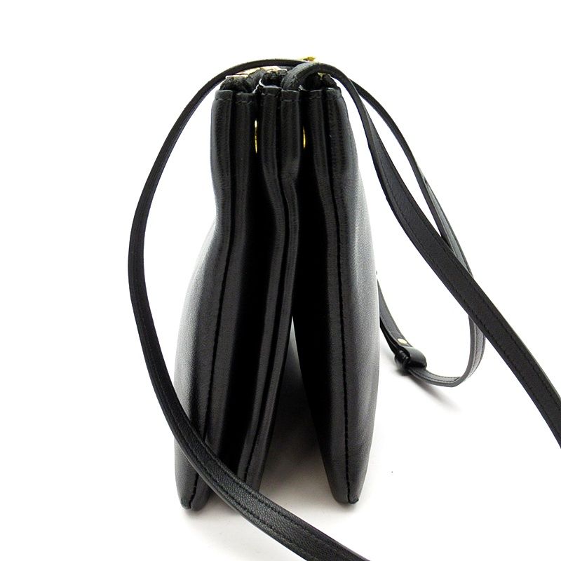 Celine Trio Large Shoulder Bag Leather Black