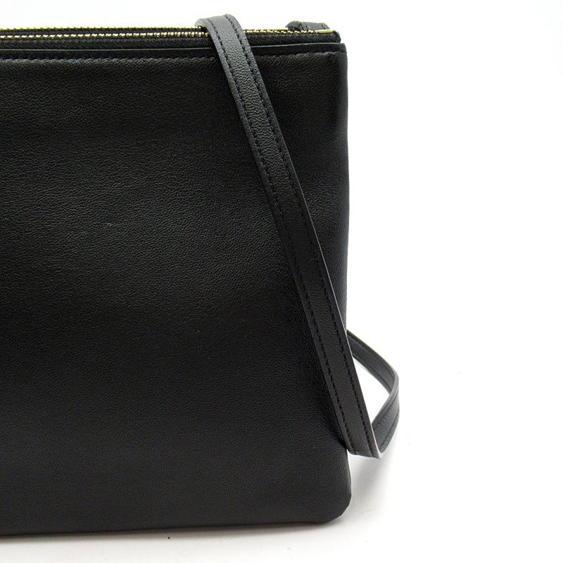 Celine Trio Large Shoulder Bag Leather Black