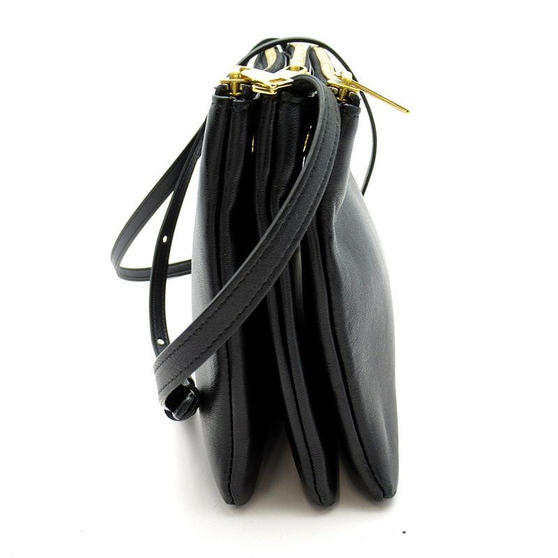 Celine Trio Large Shoulder Bag Leather Black