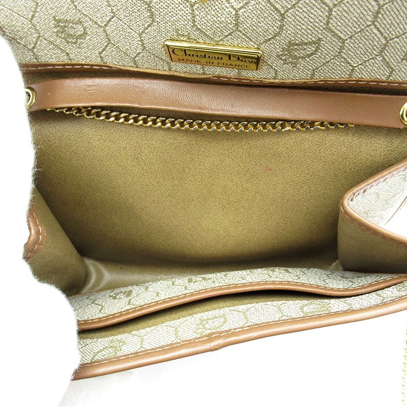 Dior Honeycomb Chain Shoulder Bag Leather Beige