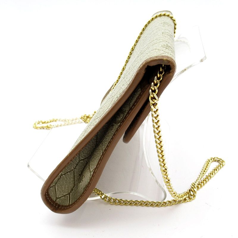 Dior Honeycomb Chain Shoulder Bag Leather Beige