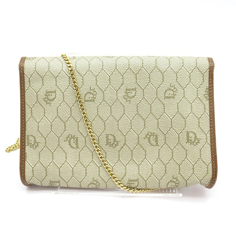 Dior Honeycomb Chain Shoulder Bag Leather Beige